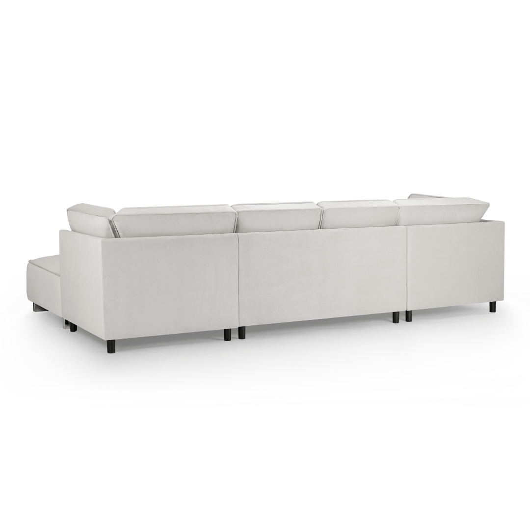 Sloane Large U Shape Silver Fabric Sofa - Furniturezone