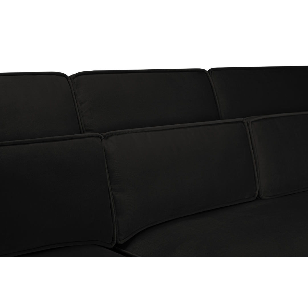 Sloane Large U Shape Black Fabric Sofa