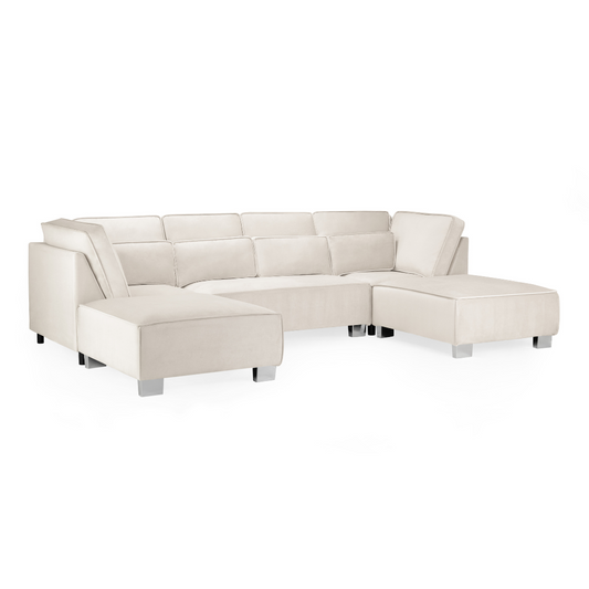 Sloane Large U Shape Cream Fabric Sofa