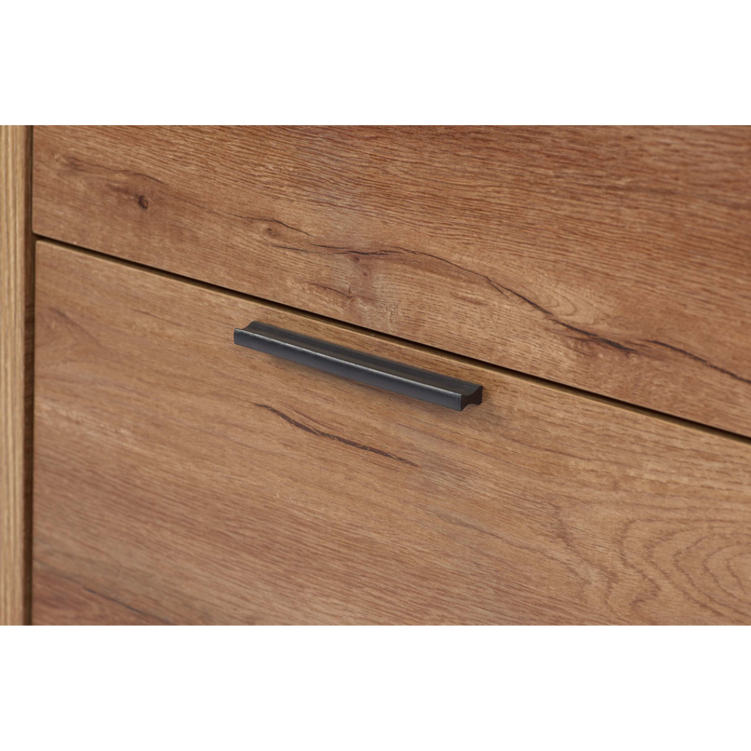 Stockwell 3 Door 2 Drawer Wardrobe - Rustic Oak Effect