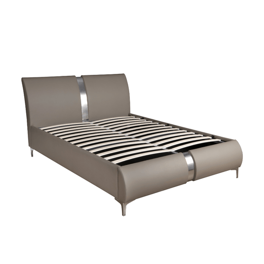 Sydney Ottoman Bed Frame Taupe PU - Furniturezone