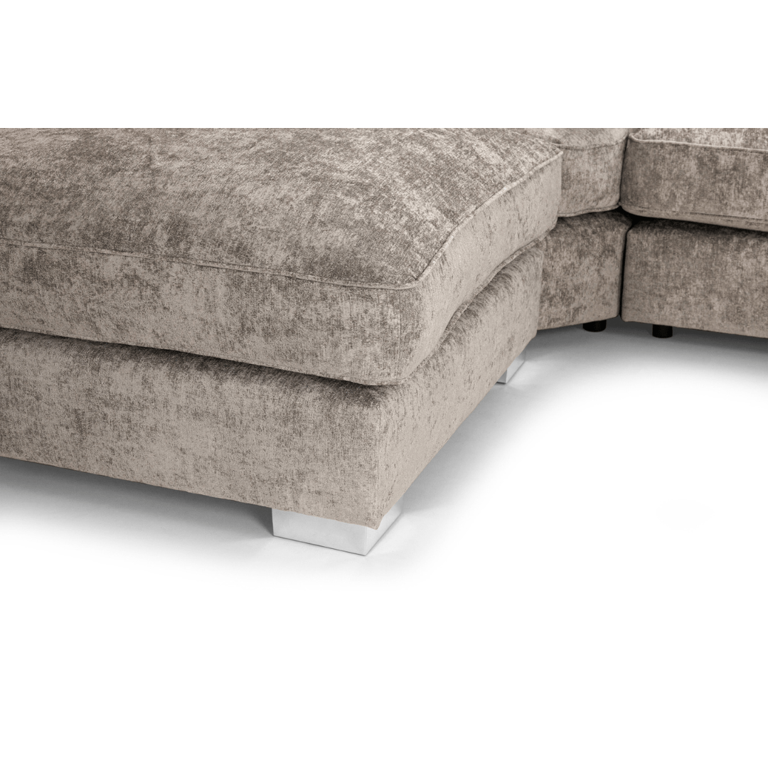 Tapia Chenille Fabric Full - Back U Shape Sofa - Furniturezone