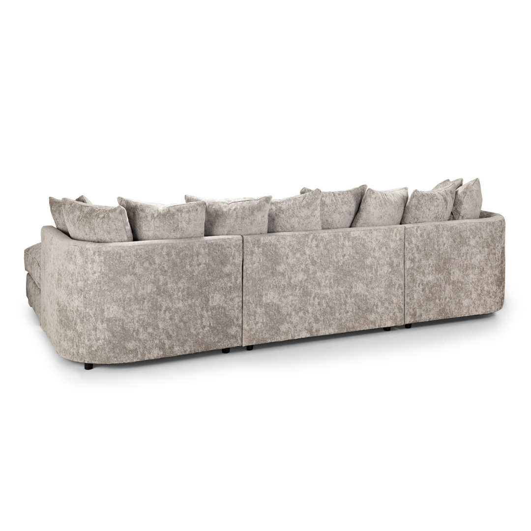 Tapia Chennile Fabric Scatter-back U Shape Sofa