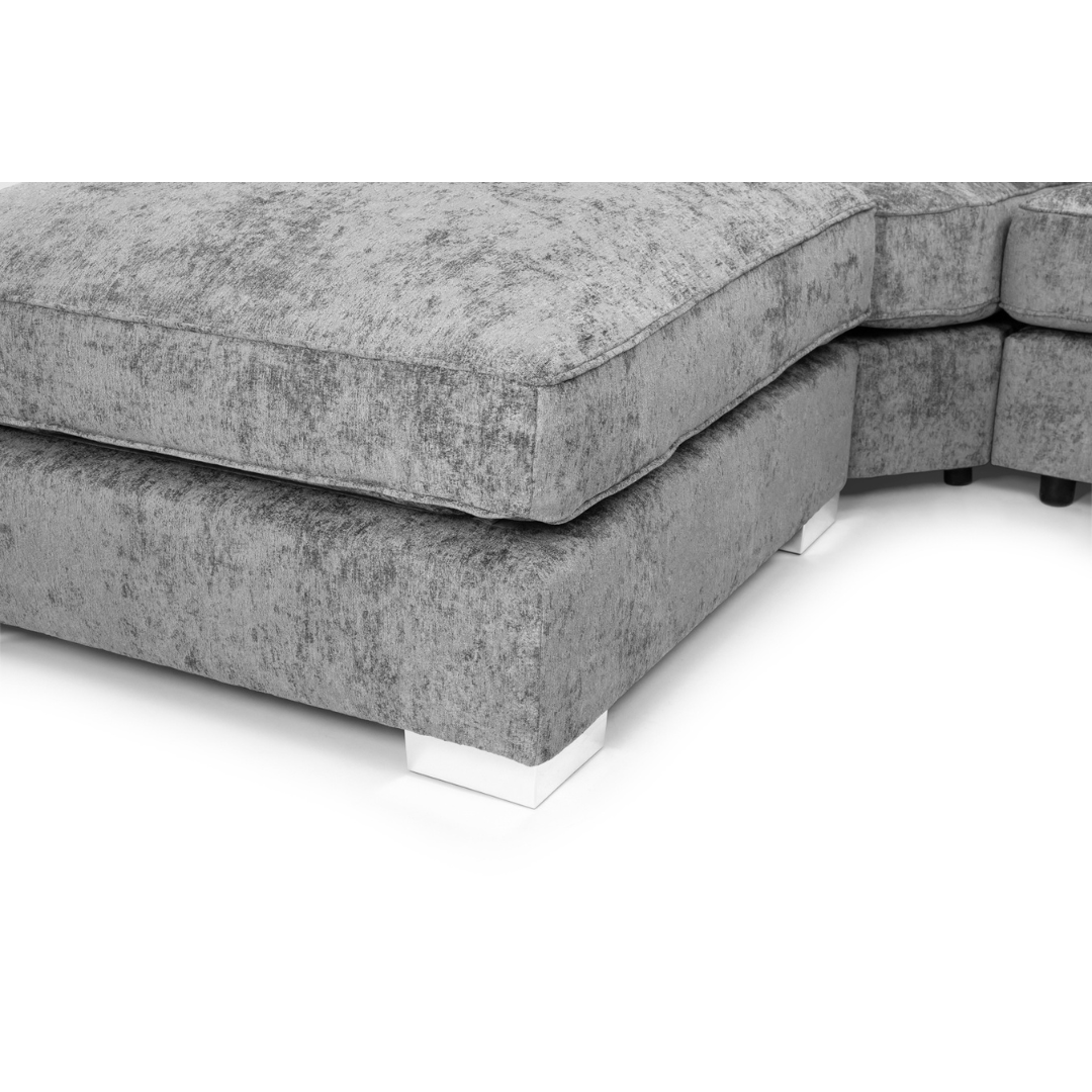 Tapia Chennile Fabric Scatter-back U Shape Sofa