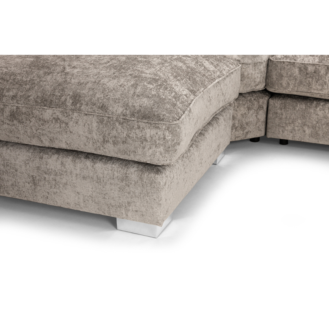 Tapia Chennile Fabric Scatter-back U Shape Sofa