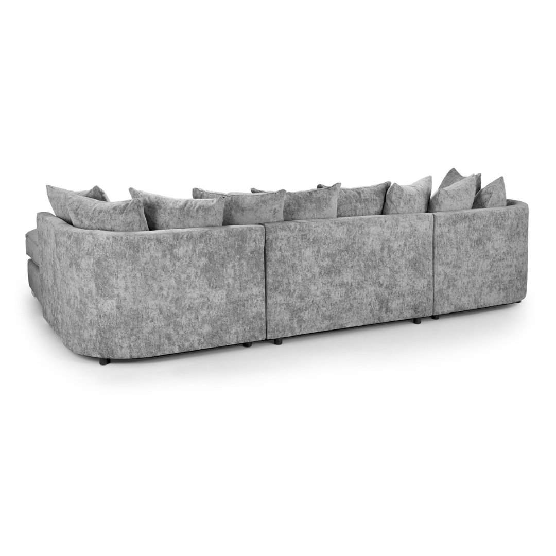 Tapia Chennile Fabric Scatter-back U Shape Sofa