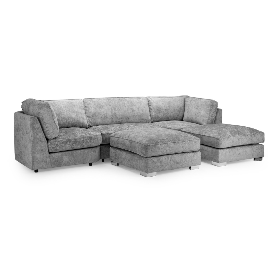 Tapia Chenille Fabric Full-Back U Shape Sofa