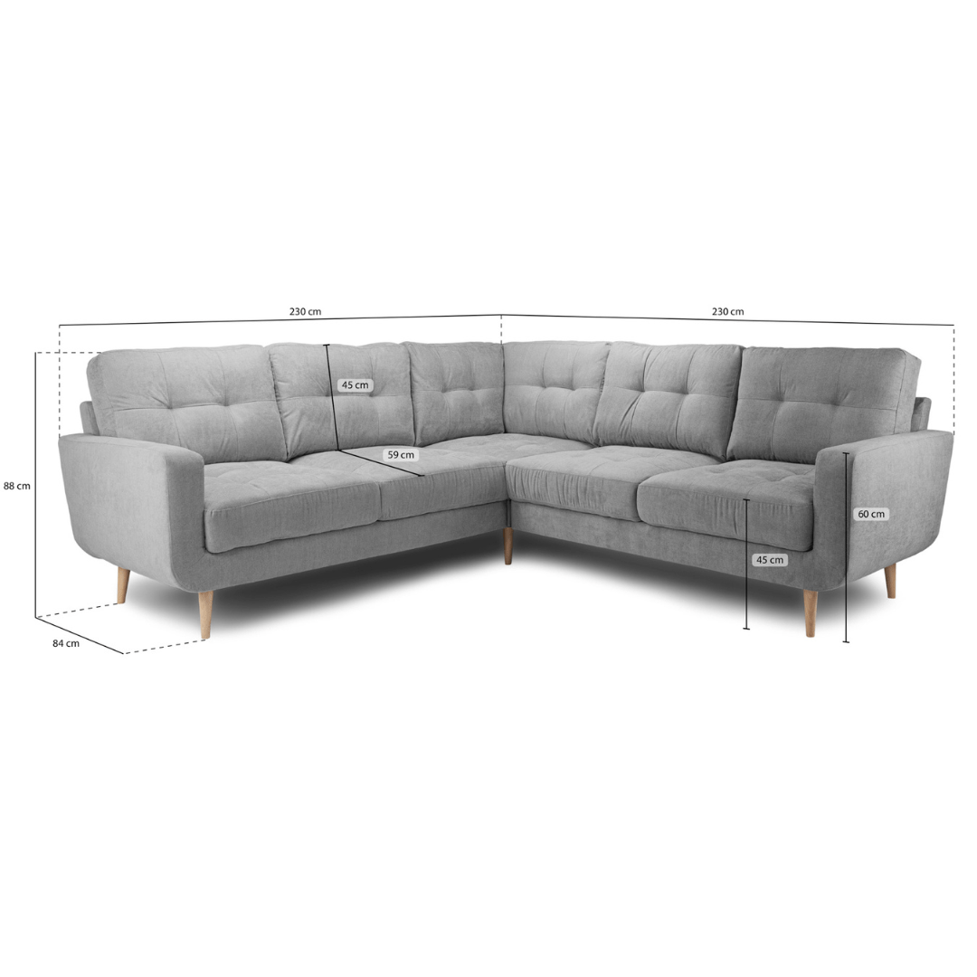 Tolentino Fabric Corner Sofa - Furniturezone