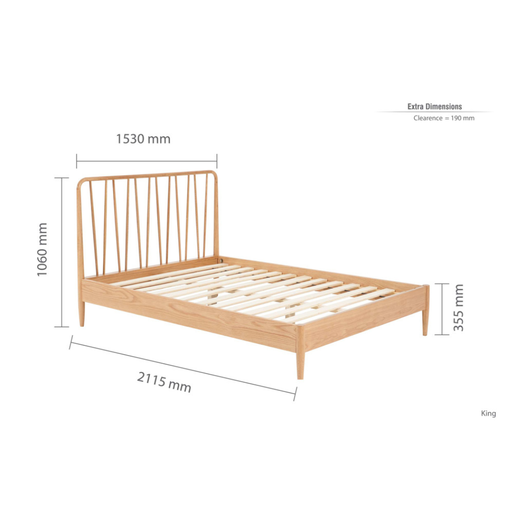 Tomas Solid Oak Oak Bed Frame