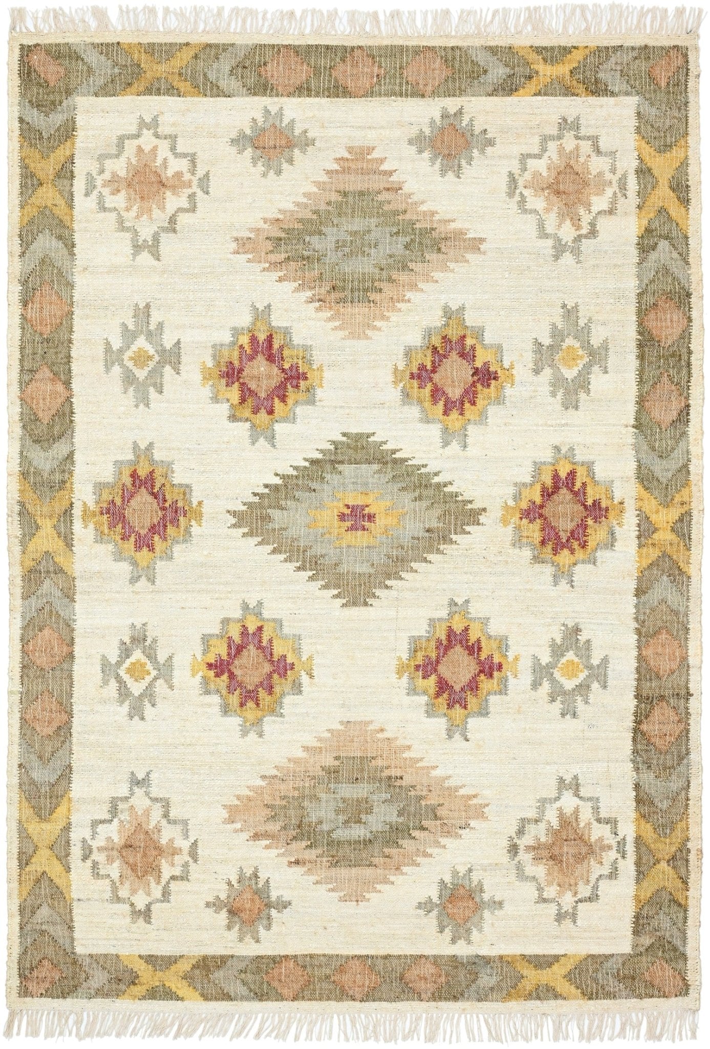 Tropical Sunshine Handwoven Jute Kilim - Furniturezone