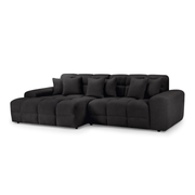 Valencia Corner Sofa Black - Left Hand Facing - Furniturezone
