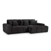 Valencia Corner Sofa Black - Right Hand Facing - Furniturezone