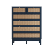 Valentina Blue 6 Drawer Chest - Furniturezone