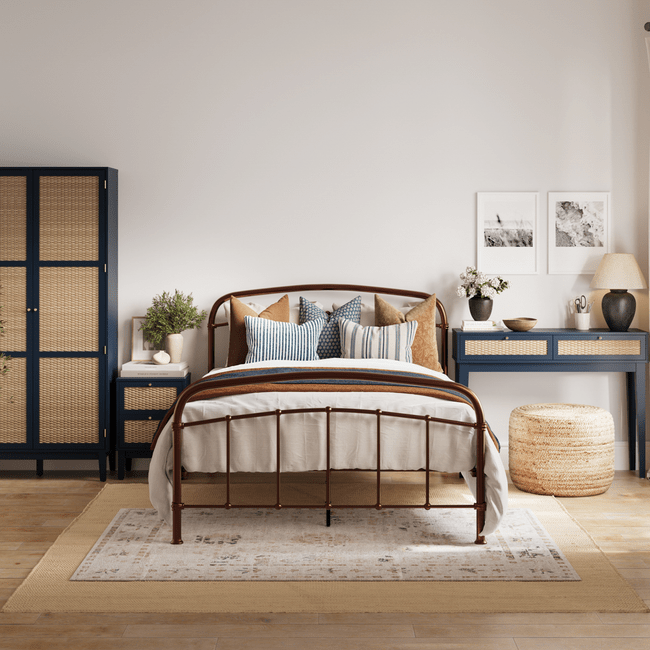Valentina Blue Bedside Cabinet - Furniturezone