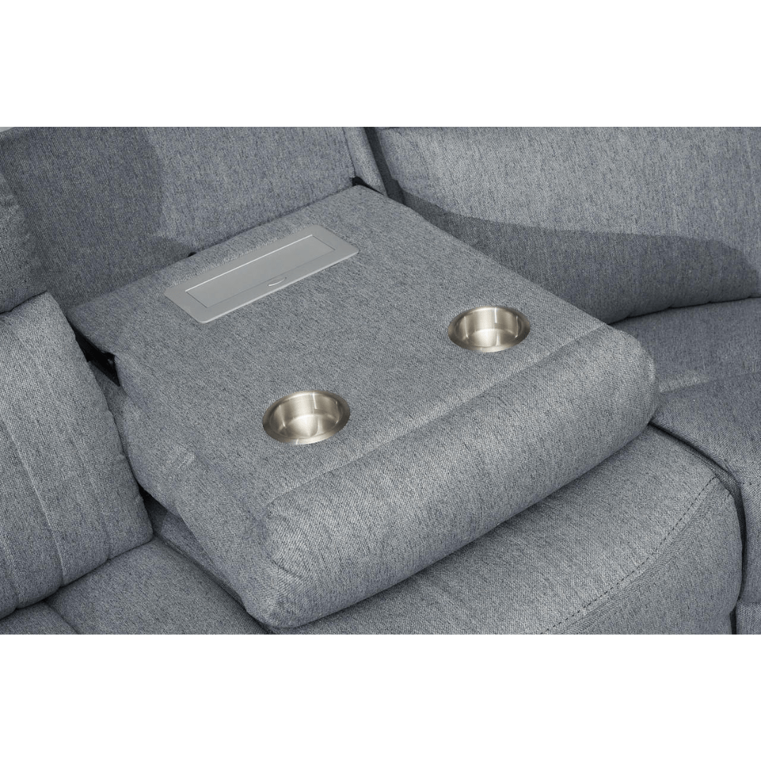 Venturi Electric Recliner Grey Corner Sofa - Furniturezone