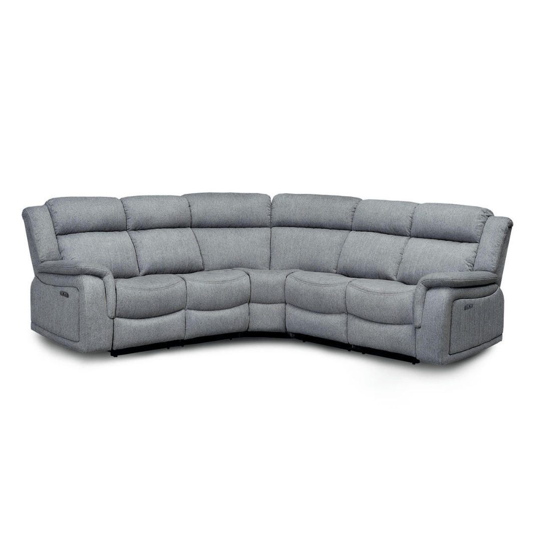 Venturi Electric Recliner Grey Corner Sofa - Furniturezone