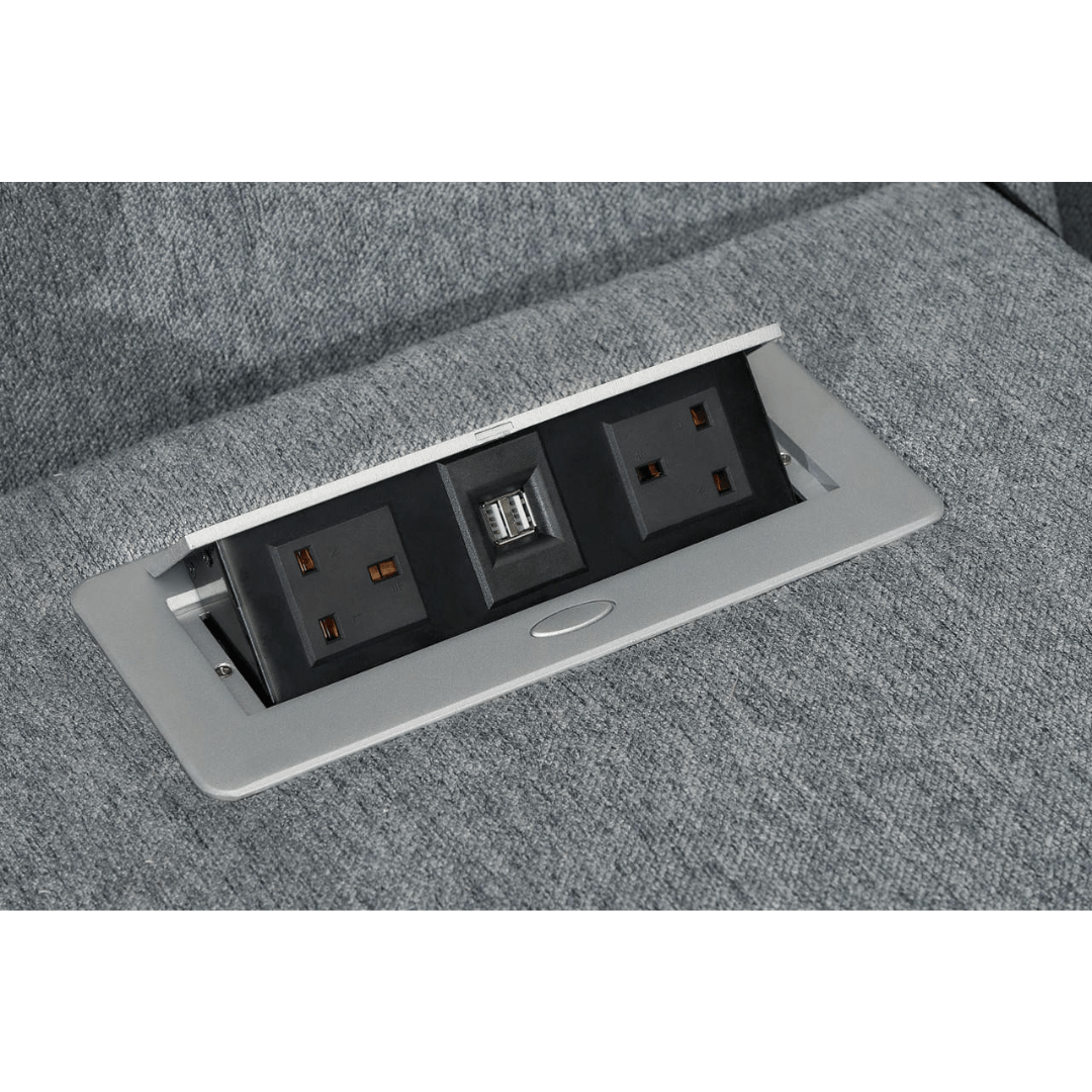 Venturi Electric Recliner Grey Corner Sofa - Furniturezone