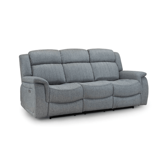 Venturi Electric Recliner Grey Three Seater Sofa - Furniturezone