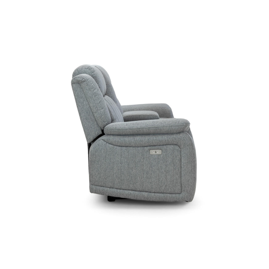 Venturi Electric Recliner Grey Three Seater Sofa