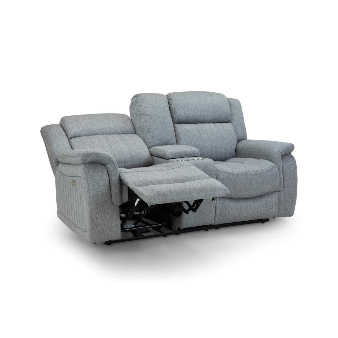 Venturi Electric Recliner Grey Two Seater Sofa