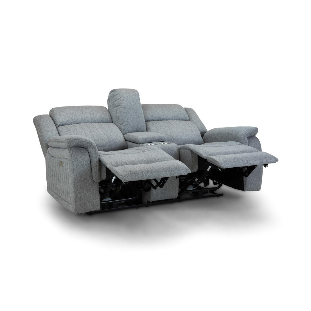 Venturi Electric Recliner Grey Two Seater Sofa