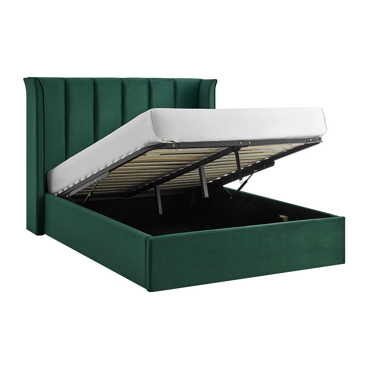 Vera Emerald Green Ottoman Storage Bed Frame - Furniturezone