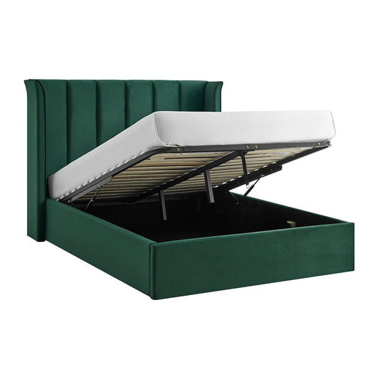 Vera Emerald Green Ottoman Storage Bed Frame - Furniturezone