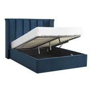 Vera Navy Blue Ottoman Storage Bed Frame - Furniturezone
