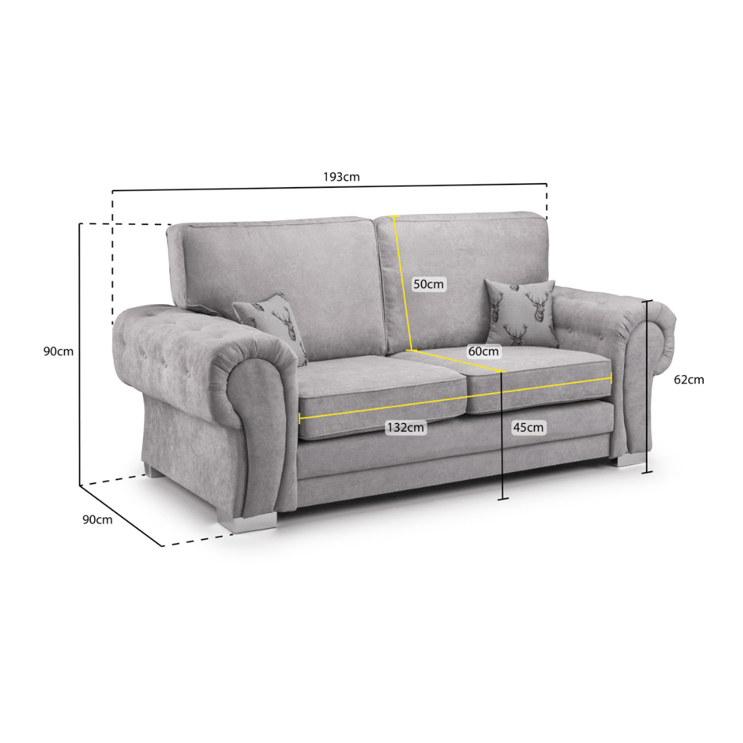 Verona 3 Seater Fullback Sofa - Furniturezone