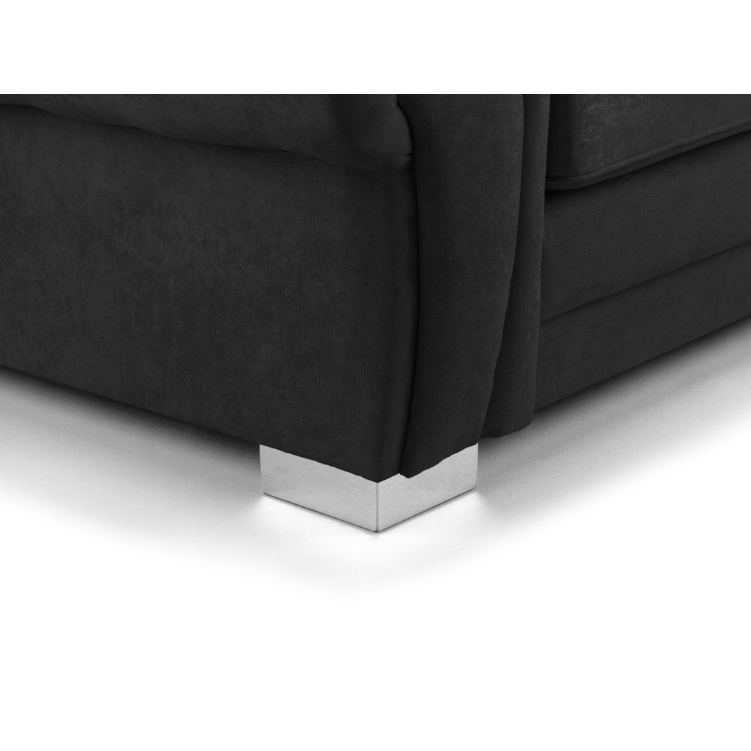 Verona Large Fullback Black Corner Sofa - Furniturezone