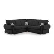 Verona Large Fullback Black Corner Sofa - Furniturezone