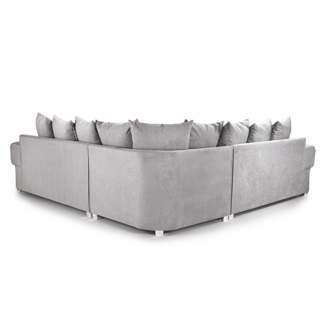 Verona Large Scatter - back Grey Corner Sofa - Furniturezone