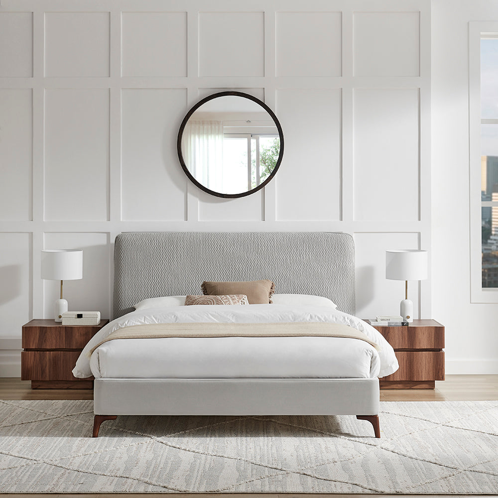 Santino Grey Fabric Bed Frame
