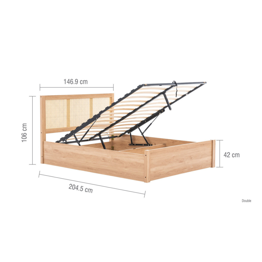 Vulpiano Rattan Ottoman Bed Frame