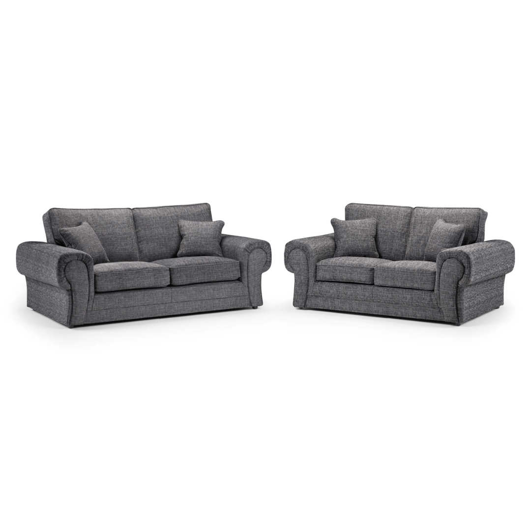 Wilcot 3+2 grey Fabric Sofa Set - Furniturezone