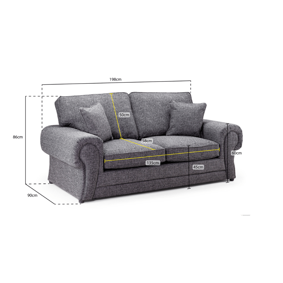 Wilcot 3+2 grey Fabric Sofa Set - Furniturezone