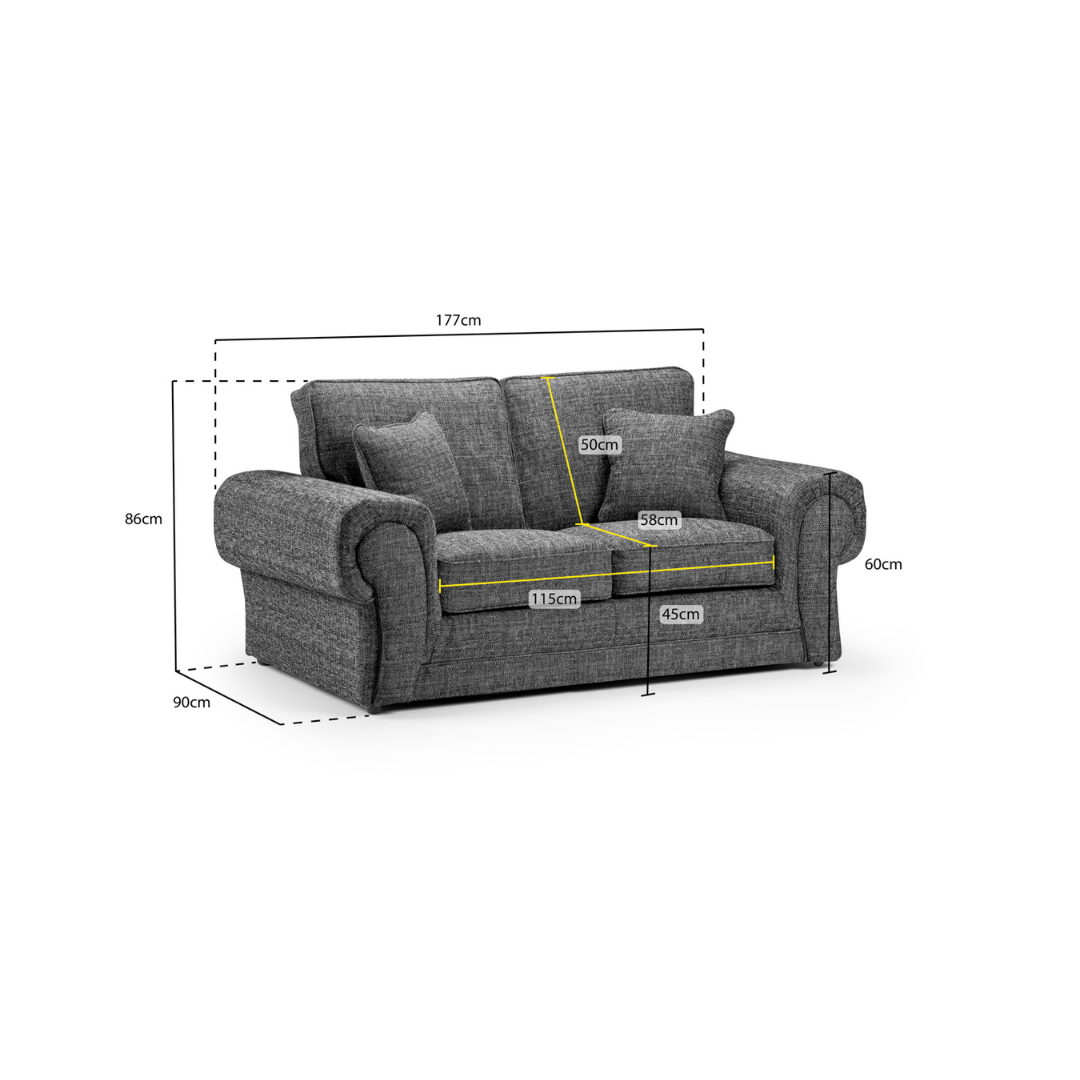 Wilcot 3+2 grey Fabric Sofa Set - Furniturezone