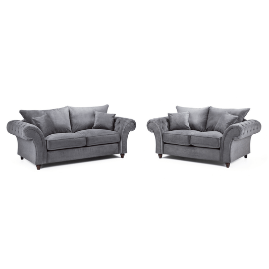 Windsor Full - back Grey 3+2 Sofa Set - Furniturezone