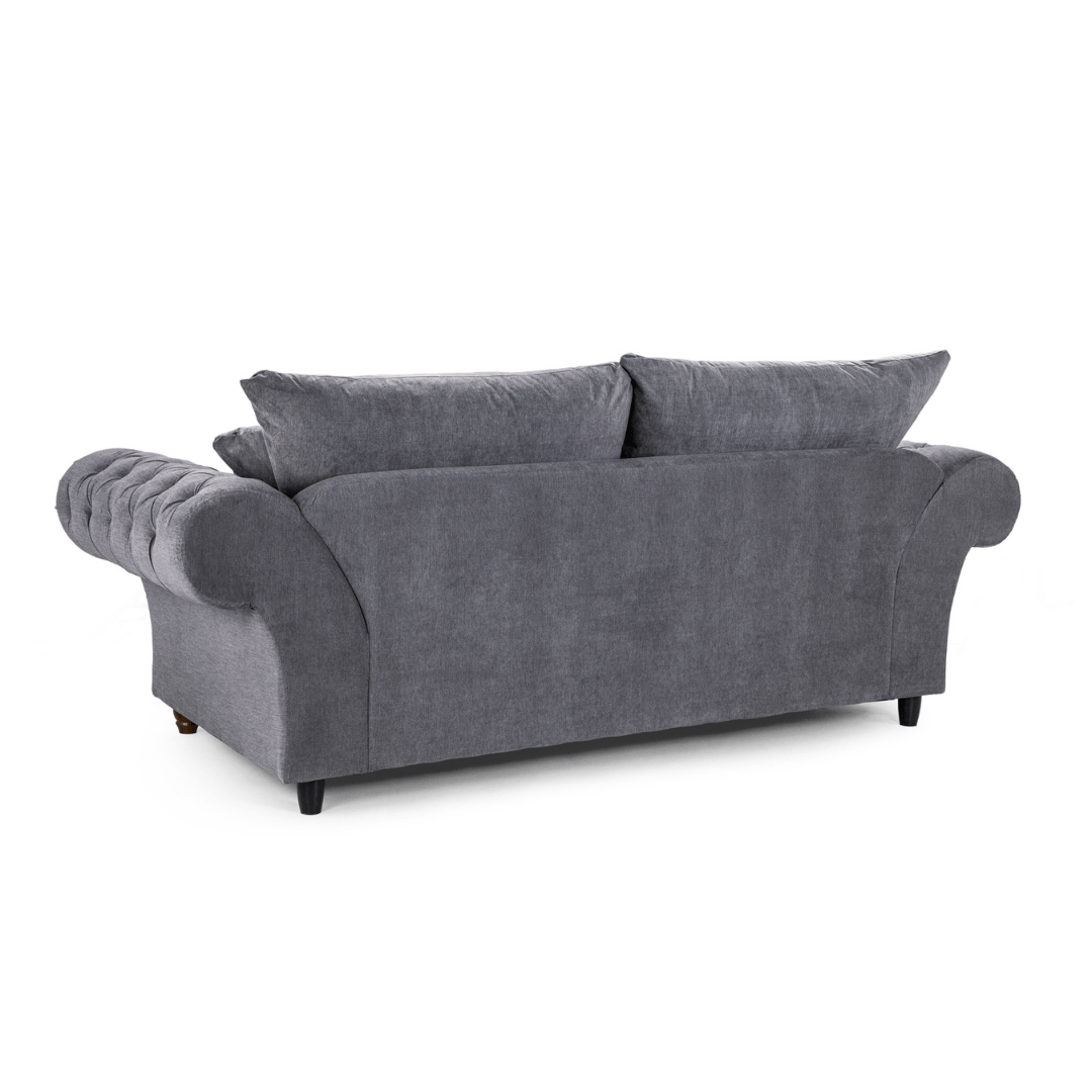 Windsor Full - back Grey Three Seater Sofa - Furniturezone