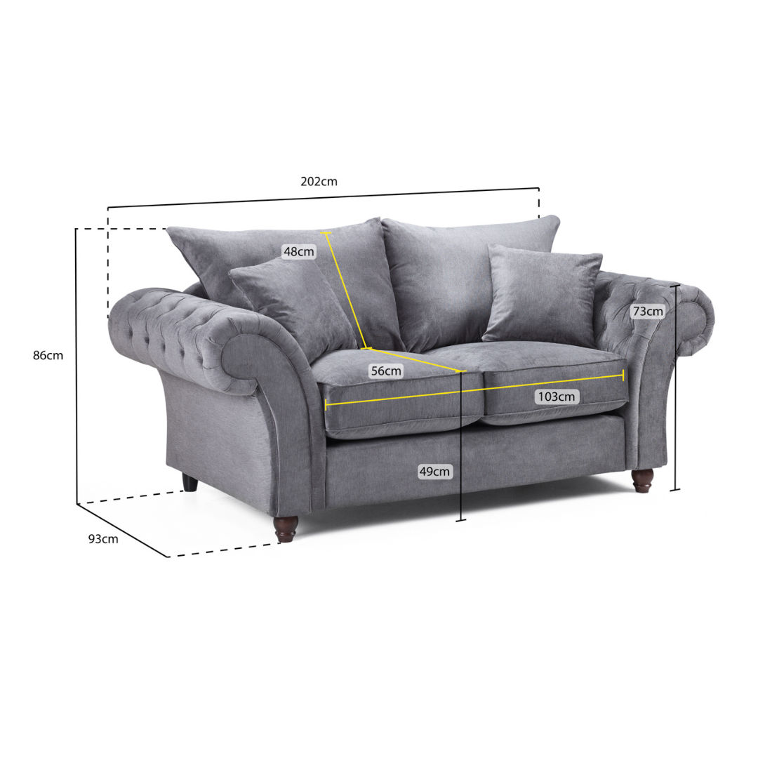 Windsor Full-back Grey 3+2 Sofa Set