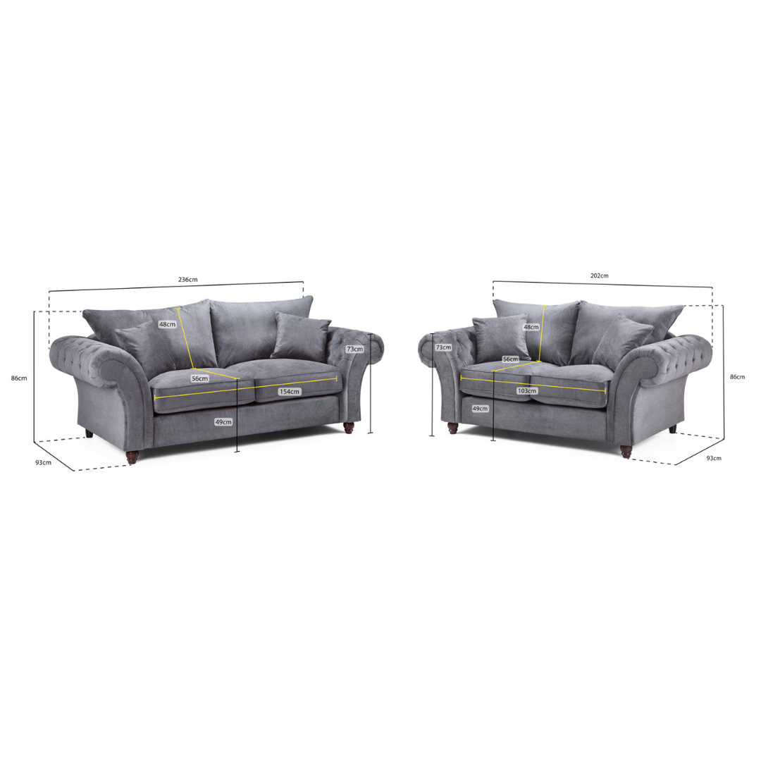 Windsor Full-back Grey 3+2 Sofa Set