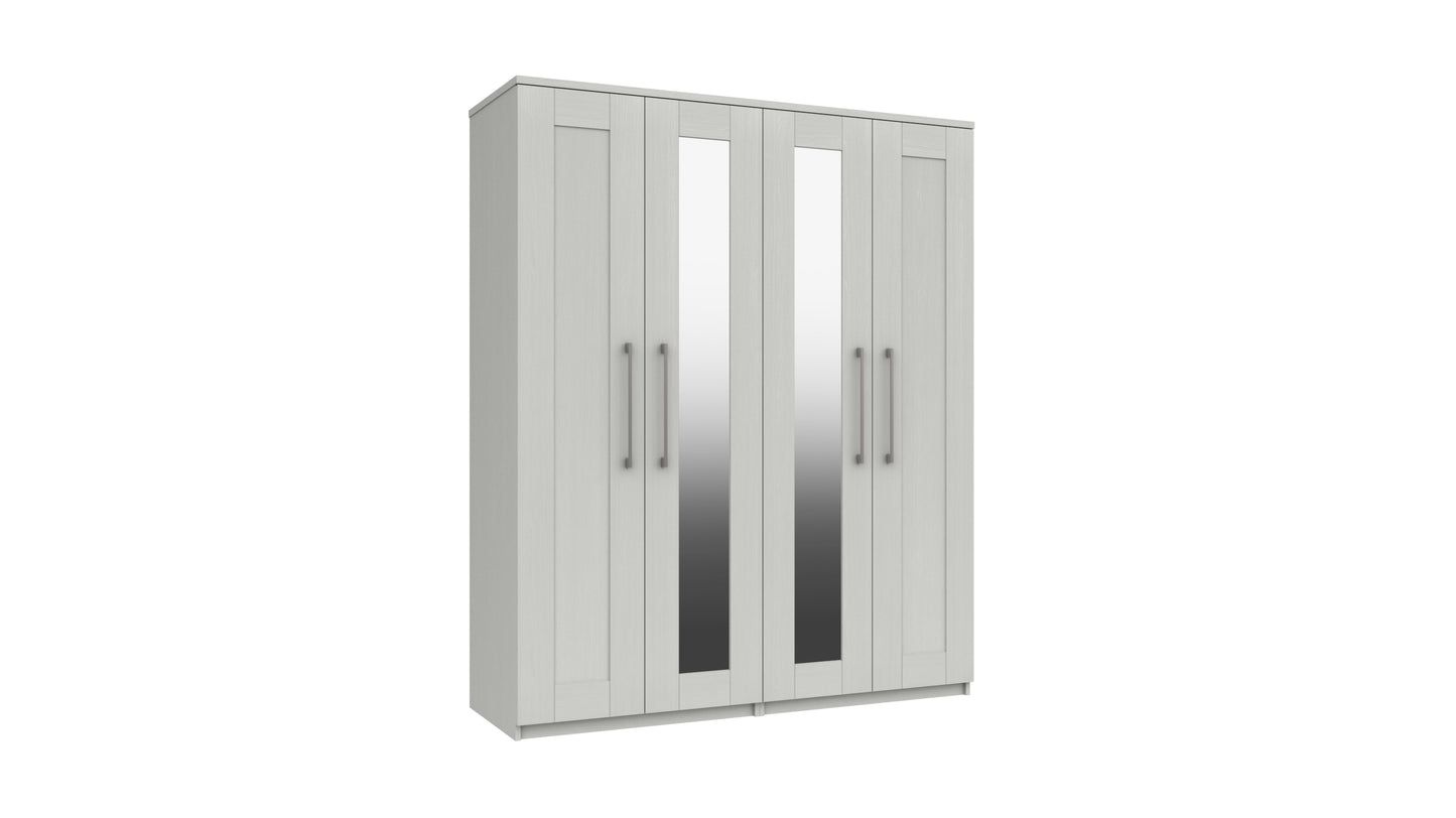 Stoke 4 Door Mirrored Wardrobe