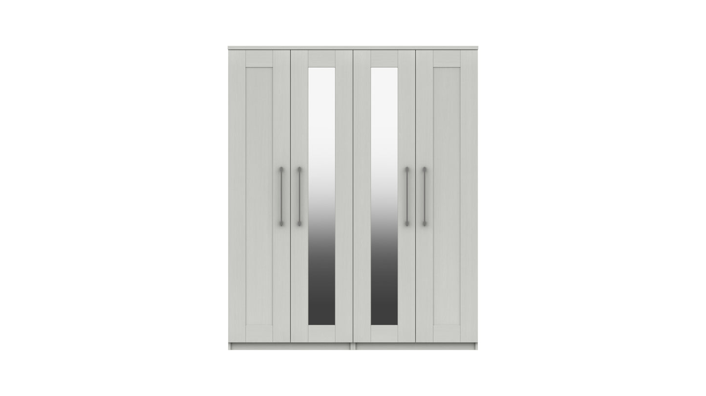 Stoke 4 Door Mirrored Wardrobe