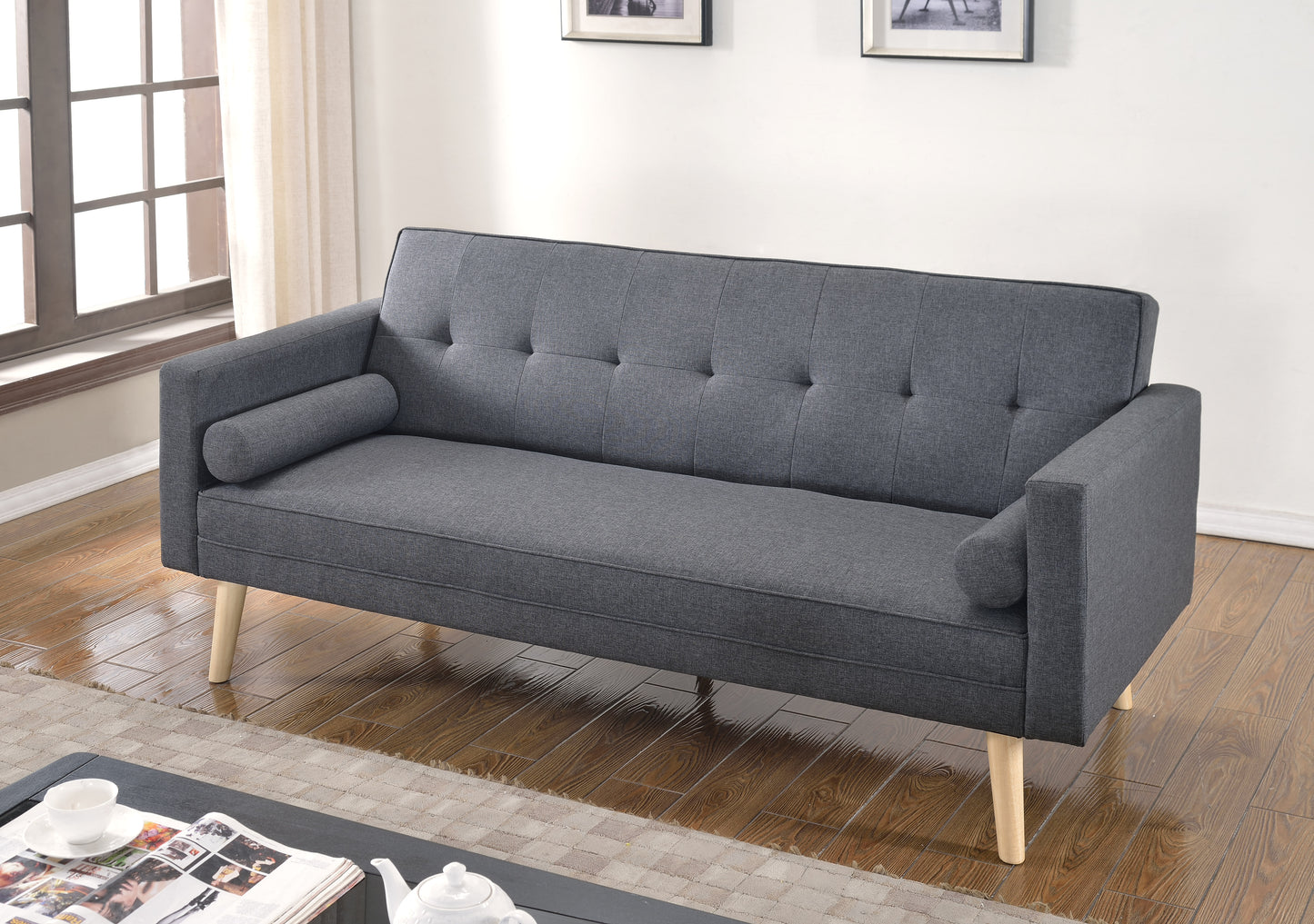 Paris Linen Grey Sofa Bed