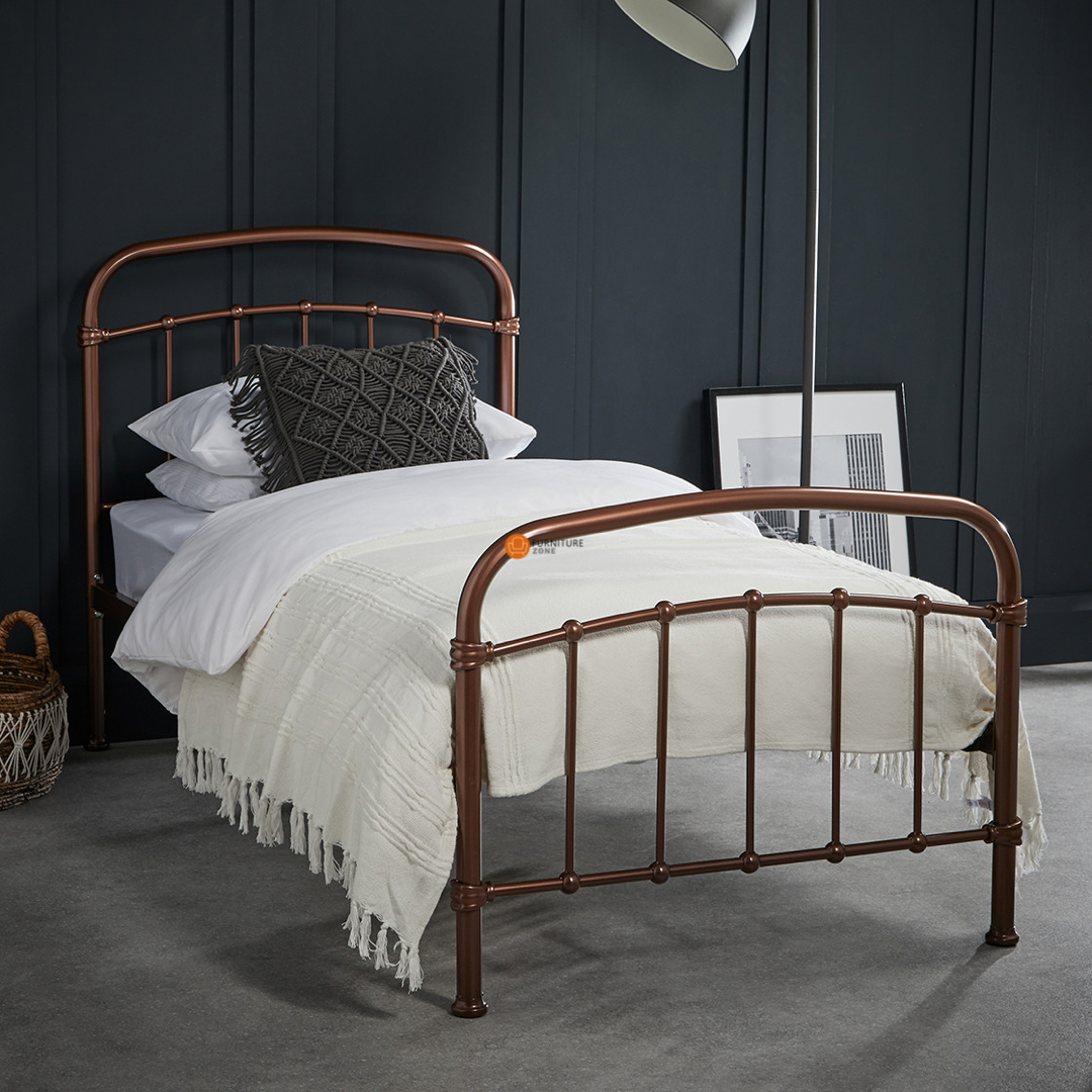 Derwent Metal Bed Frame - Copper & Black