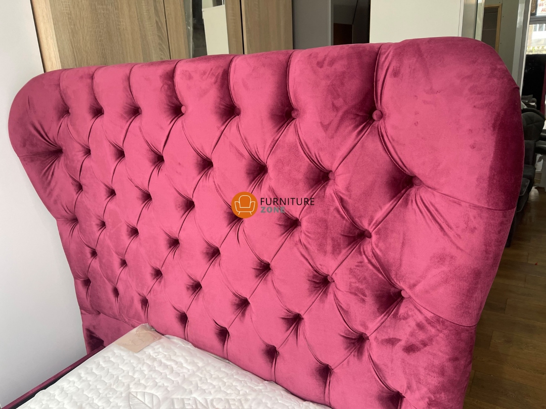 Claire velvet tufted bed deals