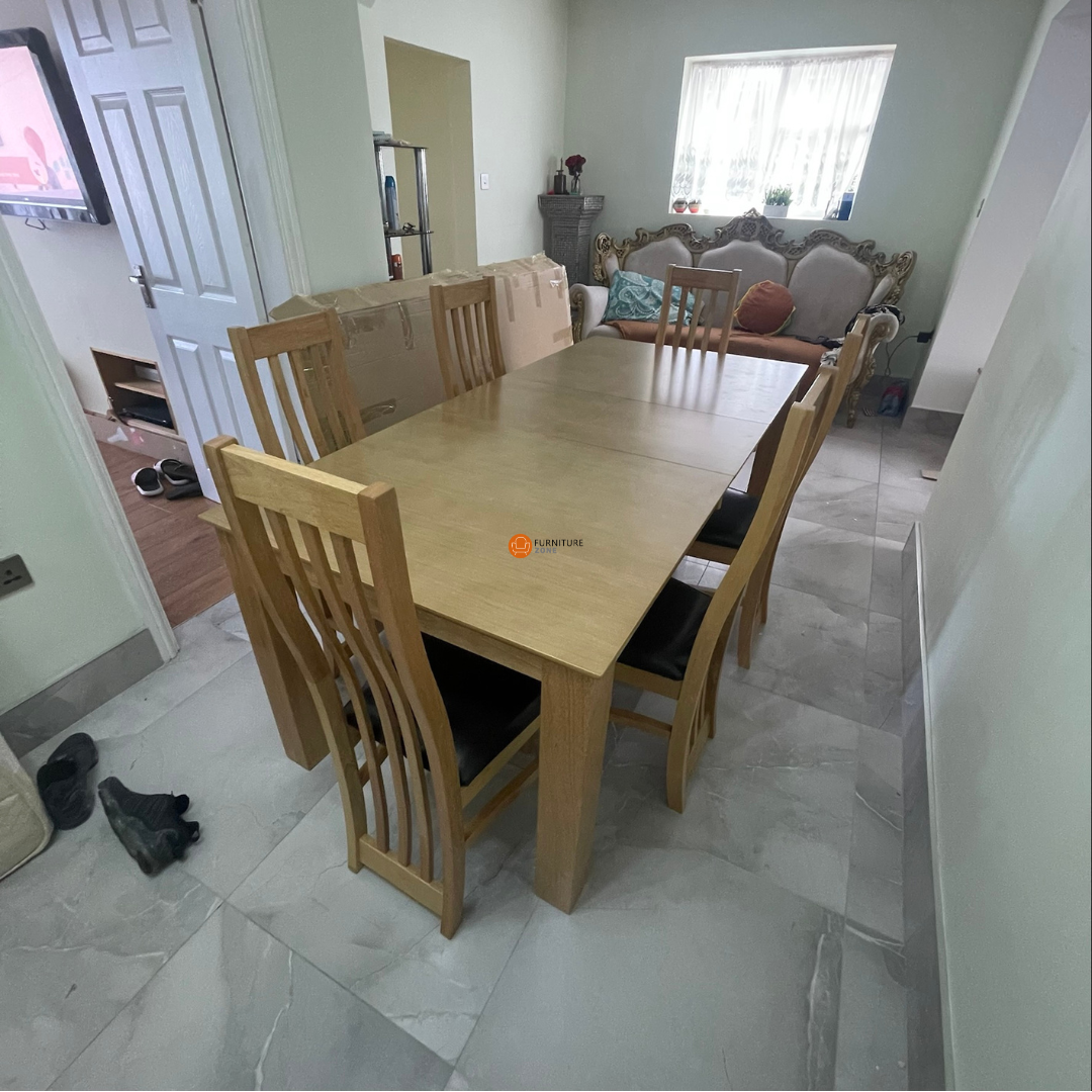 Khave Solid Oak Extendable Dining Set