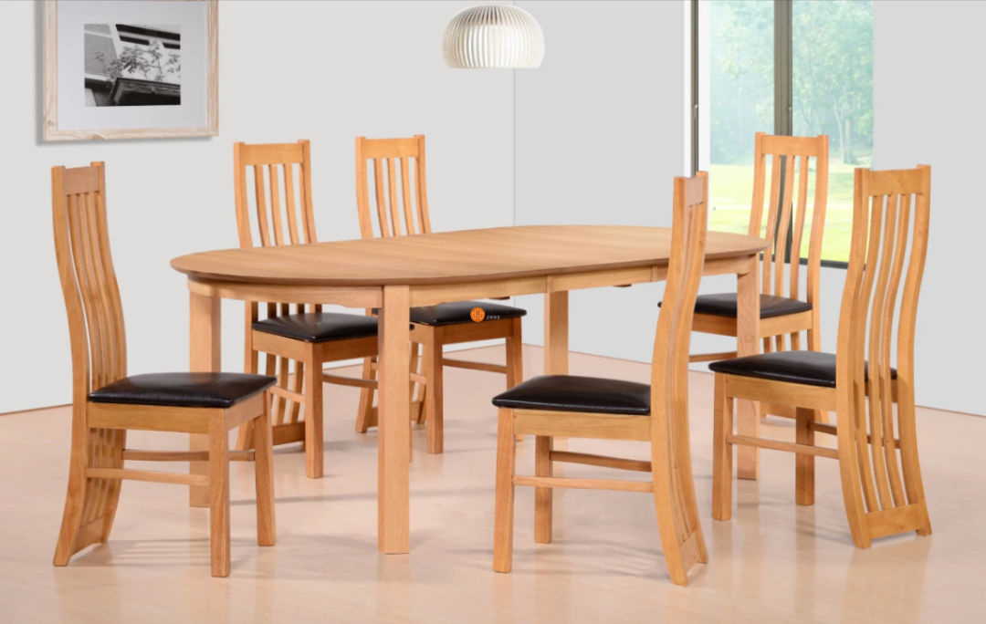 Khave Solid Oak Extendable Dining Set