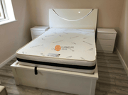 Lanell LED High Gloss Ottoman Storage Bed Frame - Furniturezone