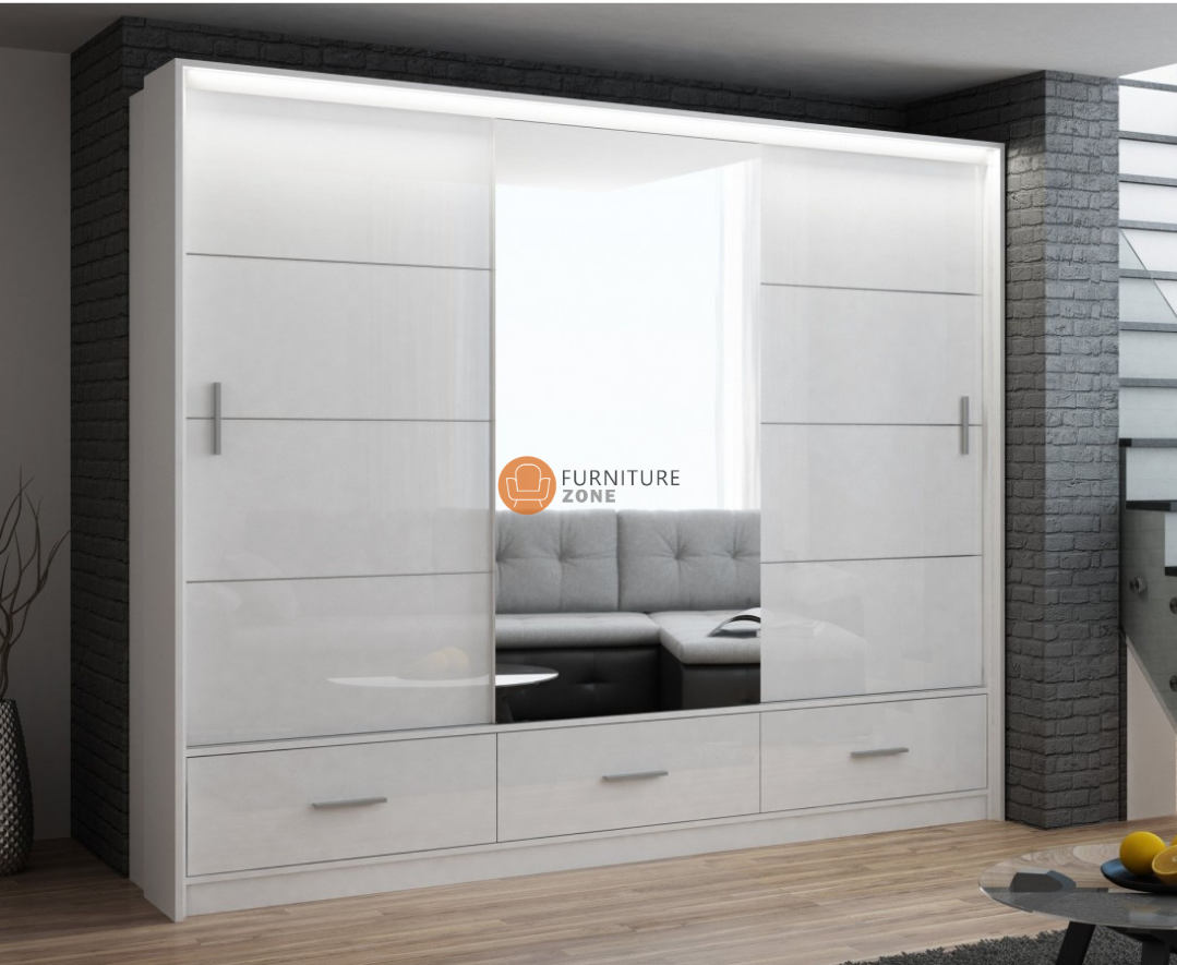Sliding top triple wardrobe